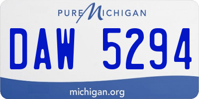 MI license plate DAW5294