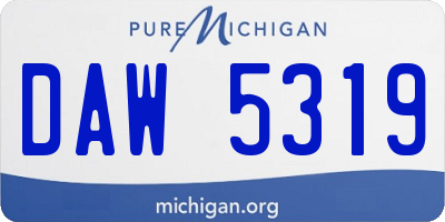MI license plate DAW5319