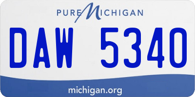 MI license plate DAW5340
