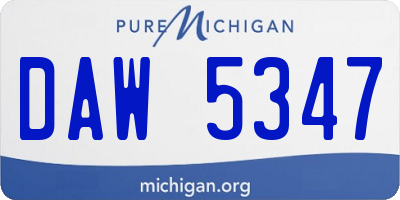 MI license plate DAW5347