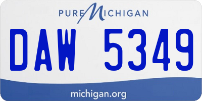 MI license plate DAW5349