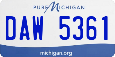 MI license plate DAW5361