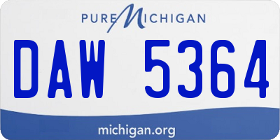 MI license plate DAW5364