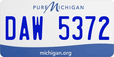 MI license plate DAW5372