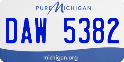 MI license plate DAW5382