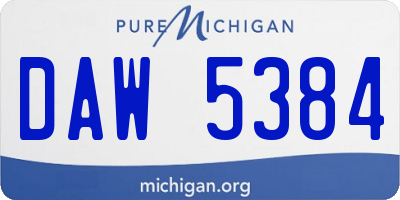 MI license plate DAW5384