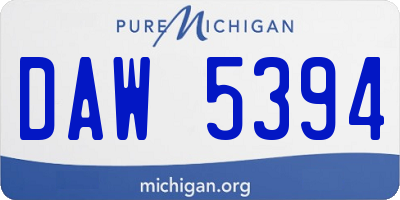 MI license plate DAW5394