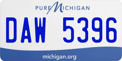 MI license plate DAW5396