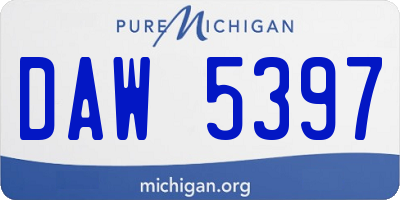 MI license plate DAW5397