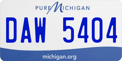 MI license plate DAW5404