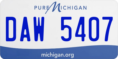 MI license plate DAW5407