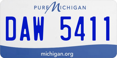 MI license plate DAW5411