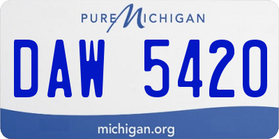 MI license plate DAW5420