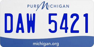 MI license plate DAW5421