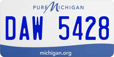 MI license plate DAW5428