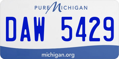 MI license plate DAW5429