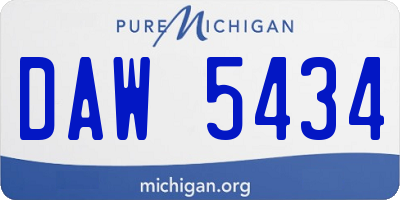 MI license plate DAW5434