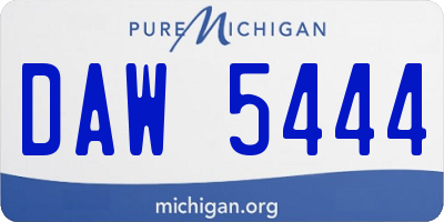 MI license plate DAW5444