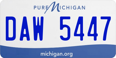MI license plate DAW5447
