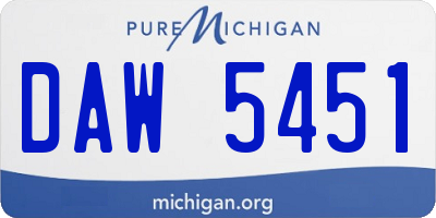 MI license plate DAW5451