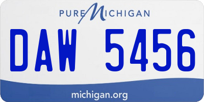 MI license plate DAW5456