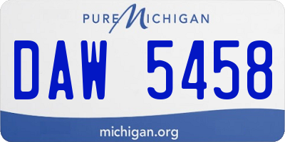 MI license plate DAW5458