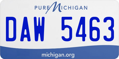 MI license plate DAW5463
