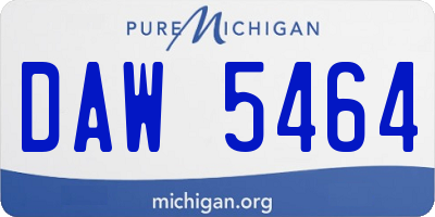 MI license plate DAW5464