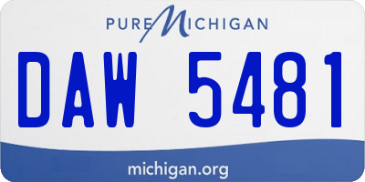 MI license plate DAW5481