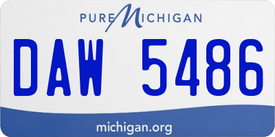 MI license plate DAW5486