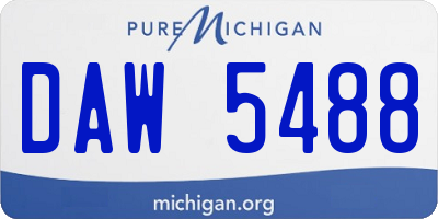 MI license plate DAW5488