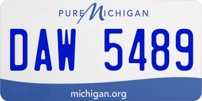 MI license plate DAW5489