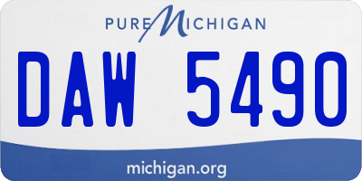 MI license plate DAW5490