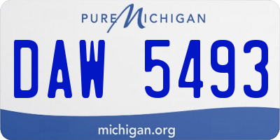 MI license plate DAW5493