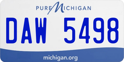 MI license plate DAW5498