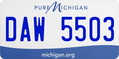 MI license plate DAW5503