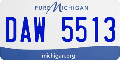 MI license plate DAW5513