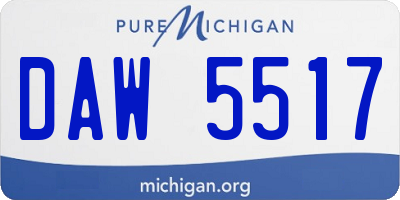 MI license plate DAW5517