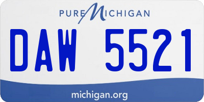 MI license plate DAW5521
