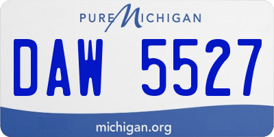 MI license plate DAW5527