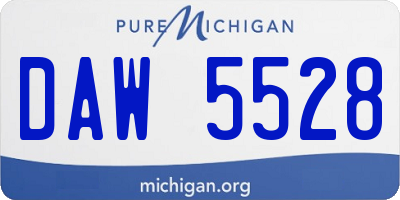 MI license plate DAW5528