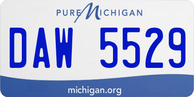 MI license plate DAW5529