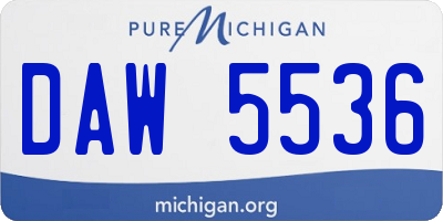 MI license plate DAW5536