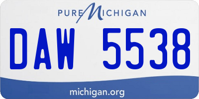 MI license plate DAW5538