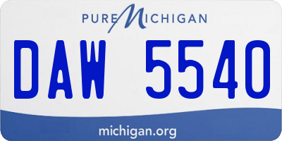 MI license plate DAW5540