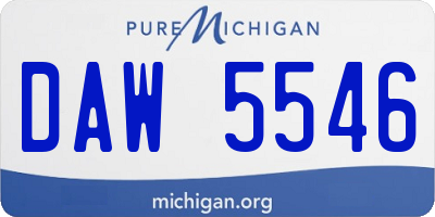 MI license plate DAW5546