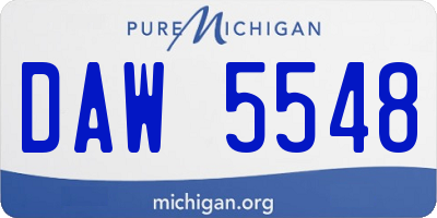 MI license plate DAW5548