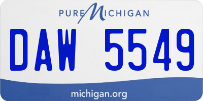 MI license plate DAW5549