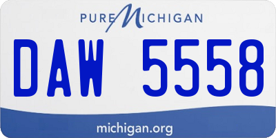 MI license plate DAW5558