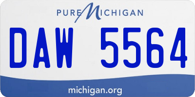 MI license plate DAW5564